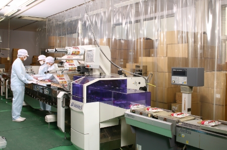 Photo of instant noodle packaging line